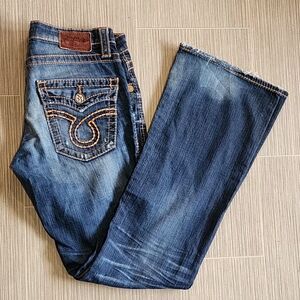 Big Star Liv Low Rise Bootcut Blue Jeans, Size 30L